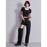 サイドラインハーフスリーブニットトップス | GYDA | 詳細画像7 