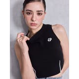 ブラック | プチハイコルセットデザインニットトップス | GYDA