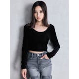 VELOUR RIB BACK CROSS TOPS | GYDA | 詳細画像7 