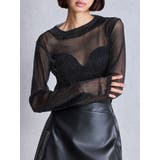 mock neck shiny sheerトップス | GYDA | 詳細画像1 
