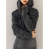 ブラック | 【TINY】プロセッシングショートパーカー | GYDA