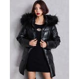 GDベルト付きフェイクレザーロングダウンコート | GYDA | 詳細画像3 