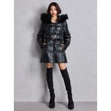 GDベルト付きフェイクレザーロングダウンコート | GYDA | 詳細画像5 