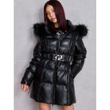 GDベルト付きフェイクレザーロングダウンコート | GYDA | 詳細画像8 