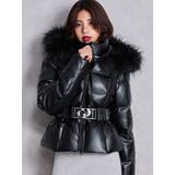 GDベルト付きフェイクレザーショートダウンコート | GYDA | 詳細画像2