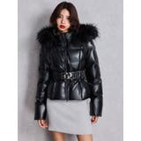 GDベルト付きフェイクレザーショートダウンコート | GYDA | 詳細画像3