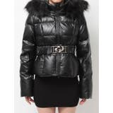 GDベルト付きフェイクレザーショートダウンコート | GYDA | 詳細画像9