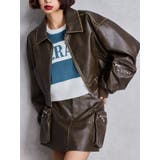 ブラウン | URBAN EDGEフェイクレザーユーティリティーブルゾン | GYDA