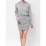 BACK OPENドッキングスウェットパーカーワンピース | GYDA | 詳細画像1 