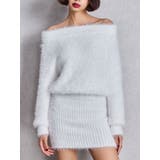 オフホワイト | オフショルデザインシャギーニットワンピース | GYDA