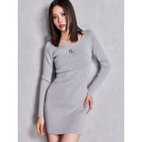 シルバー | GGプレート long sleeveニットワンピース | GYDA