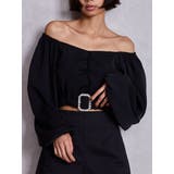 ブラック | bijouバックルlong sleeveブラウス | GYDA