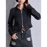 ブラック | W ZIPギャザータイトシャツ | GYDA