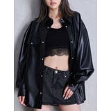 ブラック | フェイクレザースタイリングシャツ | GYDA