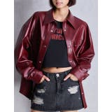 レッド | フェイクレザースタイリングシャツ | GYDA