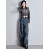 ハイウエストside slit GYDAワイドデニムパンツ | GYDA | 詳細画像4 