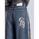 ブルー | ハイウエストside slit GYDAワイドデニムパンツ | GYDA