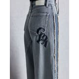 アイスブルー | ハイウエストside slit GYDAワイドデニムパンツ | GYDA