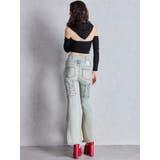 ハイウエストボタンBACKレースアップフレアデニムパンツ | GYDA | 詳細画像11 