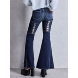 ハイウエストボタンBACKレースアップフレアデニムパンツ | GYDA | 詳細画像15 