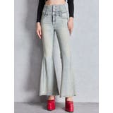 ハイウエストボタンBACKレースアップフレアデニムパンツ | GYDA | 詳細画像16 