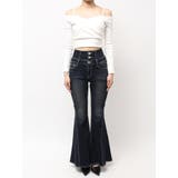 ハイウエストボタンBACKレースアップフレアデニムパンツ | GYDA | 詳細画像27 