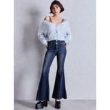 ハイウエストボタンBACKレースアップフレアデニムパンツ | GYDA | 詳細画像3 