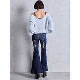 ハイウエストボタンBACKレースアップフレアデニムパンツ | GYDA | 詳細画像5 