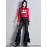 ハイウエストボタンBACKレースアップフレアデニムパンツ | GYDA | 詳細画像8 