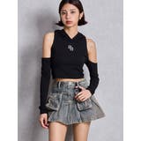 ハイウエストGG POKETプリーツデニムスカートライクショートパンツ | GYDA | 詳細画像3 