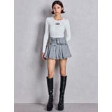 ハイウエストWIDE BELTプリーツデニムスカートライクショートパンツ | GYDA | 詳細画像10 