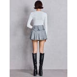 ハイウエストWIDE BELTプリーツデニムスカートライクショートパンツ | GYDA | 詳細画像12 