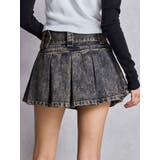 ハイウエストWIDE BELTプリーツデニムスカートライクショートパンツ | GYDA | 詳細画像21 