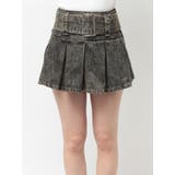 ハイウエストWIDE BELTプリーツデニムスカートライクショートパンツ | GYDA | 詳細画像24 