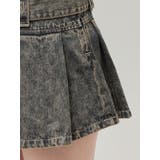 ハイウエストWIDE BELTプリーツデニムスカートライクショートパンツ | GYDA | 詳細画像28 