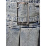 ハイウエストWIDE BELTプリーツデニムスカートライクショートパンツ | GYDA | 詳細画像31 