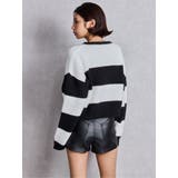 LITERALLYボーダーショートニットトップス | GYDA | 詳細画像3 