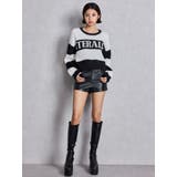 LITERALLYボーダーショートニットトップス | GYDA | 詳細画像4 