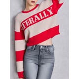 レッド | LITERALLYボーダーショートニットトップス | GYDA