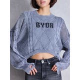 ネイビー | GYDA damage processing ニットトップス | GYDA