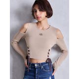 Symmetry GYDAフロントレースアップニットトップス | GYDA | 詳細画像2 