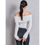 mix materialオフショルニットトップス | GYDA | 詳細画像3 