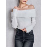 オフホワイト | mix materialオフショルニットトップス | GYDA