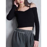 ブラック | カシュクールデザインオフショルトップス | GYDA