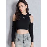 GGフードショルダーオープンデザインショートトップス | GYDA | 詳細画像14 