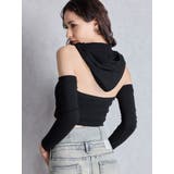 GGフードショルダーオープンデザインショートトップス | GYDA | 詳細画像15 