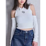 オフホワイト | GGフードショルダーオープンデザインショートトップス | GYDA