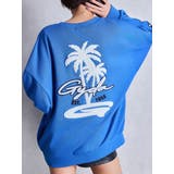 ブルー | palm tree Gydies Lovingサガラスウェットトップス | GYDA