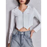 オフホワイト | GYDA hologram ZIPトップス | GYDA