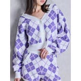 アーガイルニットカーディガン | GYDA | 詳細画像1